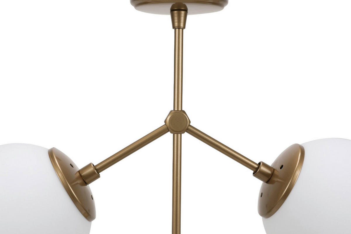 Opviq Deckenleuchte Damar gelb weiß Metall Glas B/H/T/L/D: ca. 15x43x15x43x15 cm E27 3 Brennstellen Damar - weiß/gelb (43,00/15,00/43,00cm) - Opviq