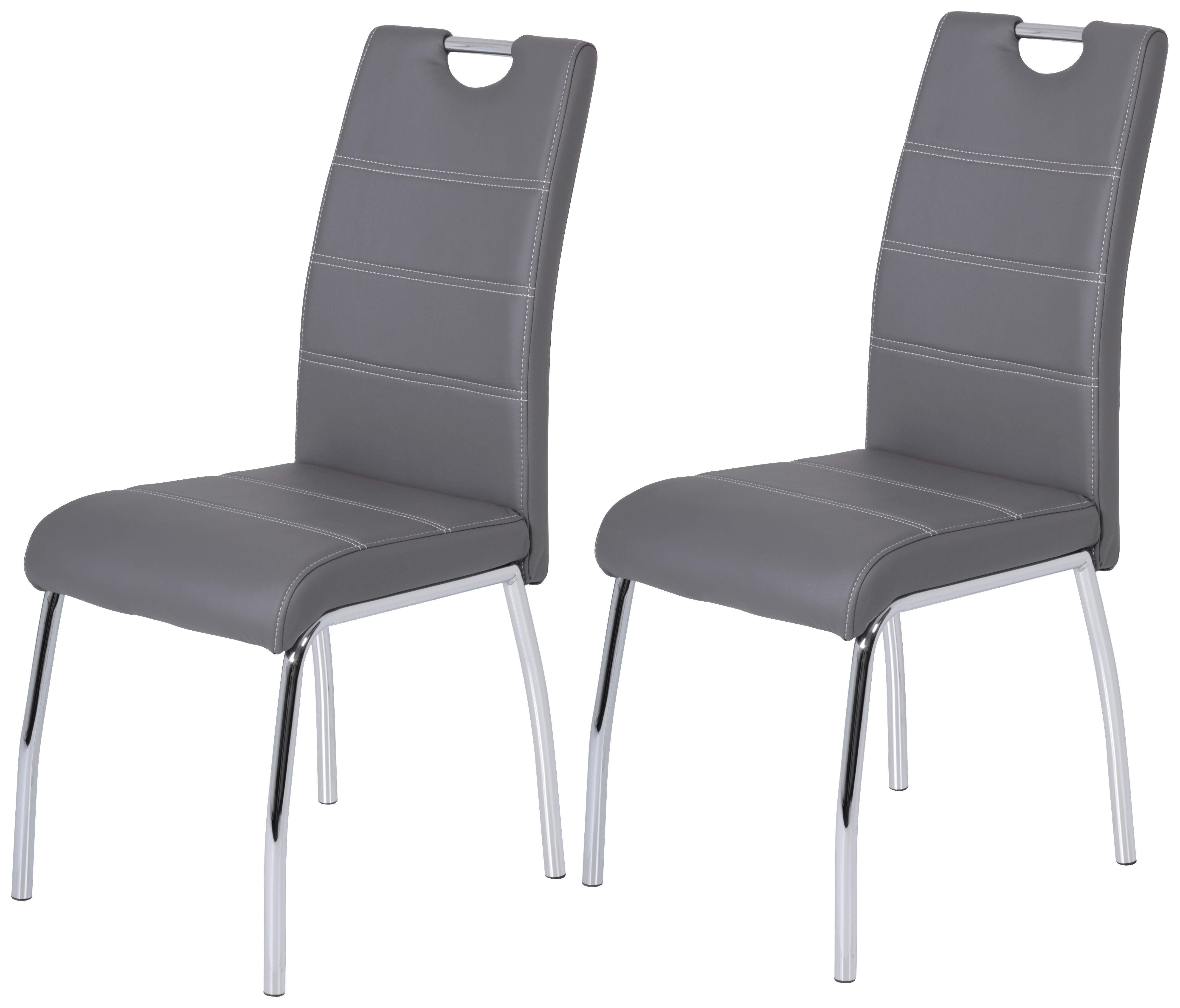 Stuhl Susi 2er Set grau Kunstleder B/H/T: ca. 44x98x61 cm Susi 2er Set - grau (44,00/98,00/61,00cm) - Hela