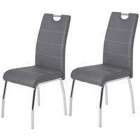 Stuhl Susi 2er Set grau Kunstleder B/H/T: ca. 44x98x61 cm Susi 2er Set - grau (44,00/98,00/61,00cm) - Hela