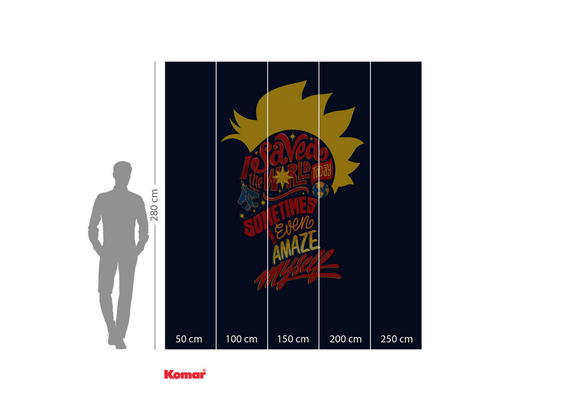 Komar Fototapete Captain Marvel saves the World multicolor B/H: ca. 200x280 cm Captain Marvel saves the World - multicolor (200,00/280,00cm) - Komar