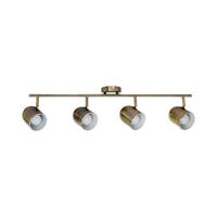 SPOT Light Spotbalken 2764411 altmessing weiß Metall B/H/T: ca. 86x21x10 cm E27 4 Brennstellen Olivia - weiß/altmessing (86,00/21,00/10,00cm) - SPOT Light