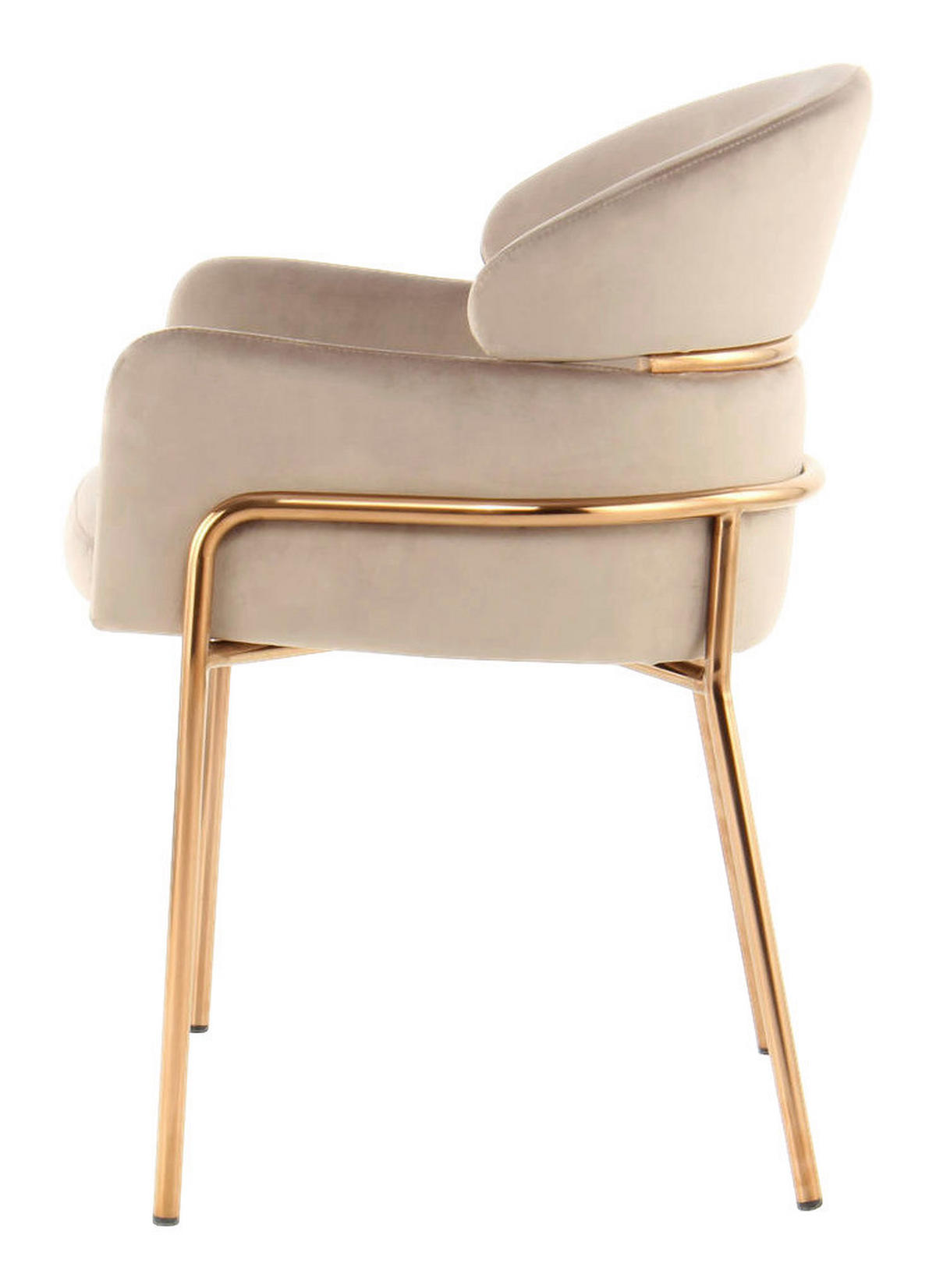 Stuhl Corey 100 taupe Microfaser B/H/T: ca. 58x79x57 cm Corey 100 - roségold/taupe (58,00/79,00/57,00cm) - 360 Living
