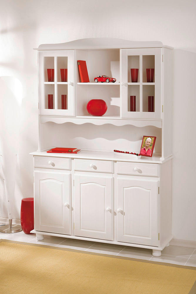 Buffet Siena weiß lackiert Kiefer B/H/T: ca. 130x198x43 cm Siena - weiß (130,00/198,00/43,00cm) - Inter Link