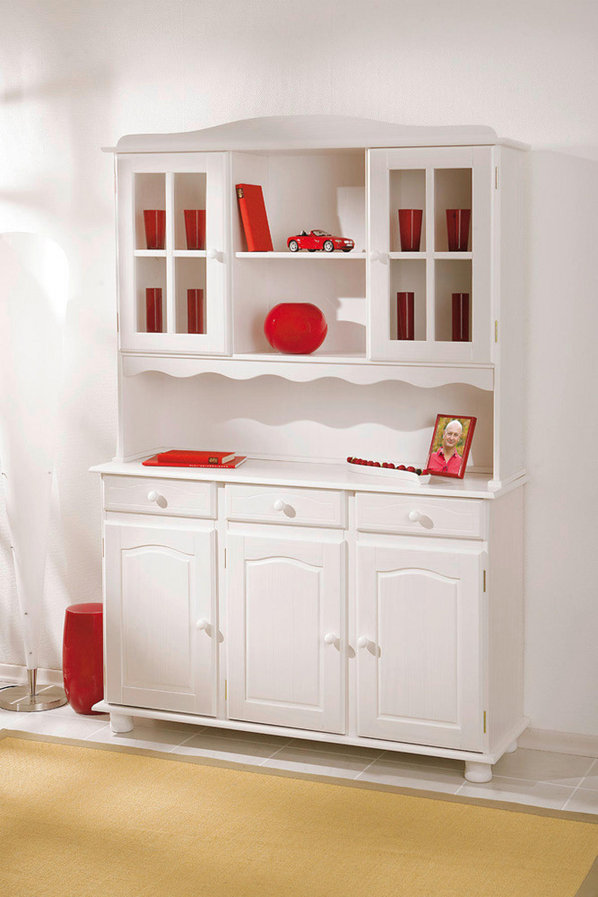 Buffet Siena weiß lackiert Kiefer B/H/T: ca. 130x198x43 cm Siena - weiß (130,00/198,00/43,00cm) - Inter Link