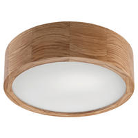 Lamkur Deckenleuchte EVELINE 38025 Eiche Glas Holz H/L: ca. 8x27 cm E27 1 Brennstellen Eveline - Eiche (27,00cm) - Lamkur