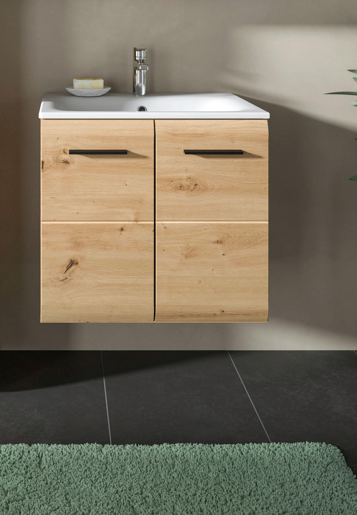 Waschplatz Ice Artisan Oak Nachbildung B/H/T: ca. 60x55x46 cm Ice - (60,00/55,00/46,00cm) - xonox.home