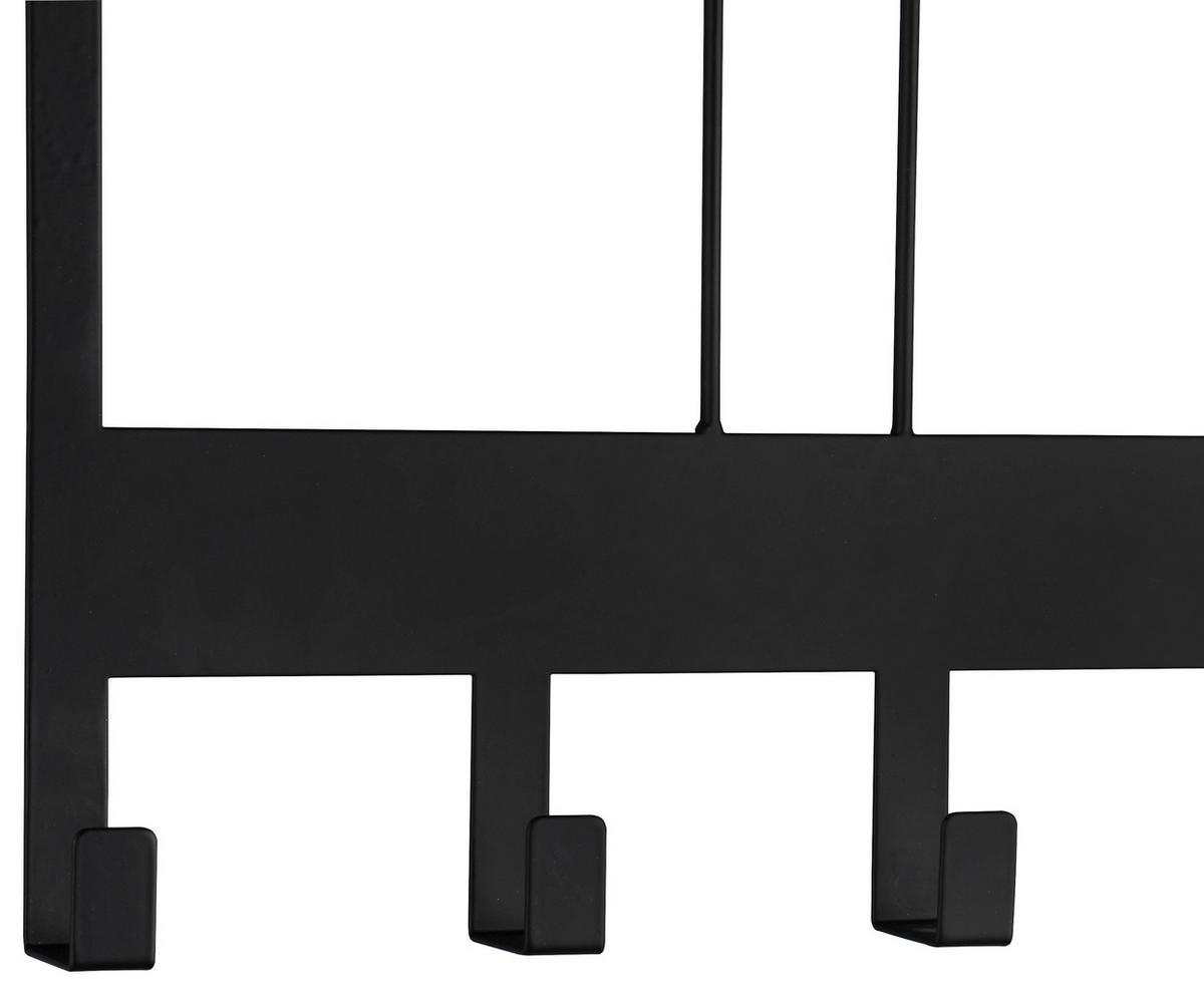 Türgarderobe Chalotte schwarz Metall B/H/T: ca. 48x33x2 cm Chalotte - schwarz (48,00/33,00/2,00cm)