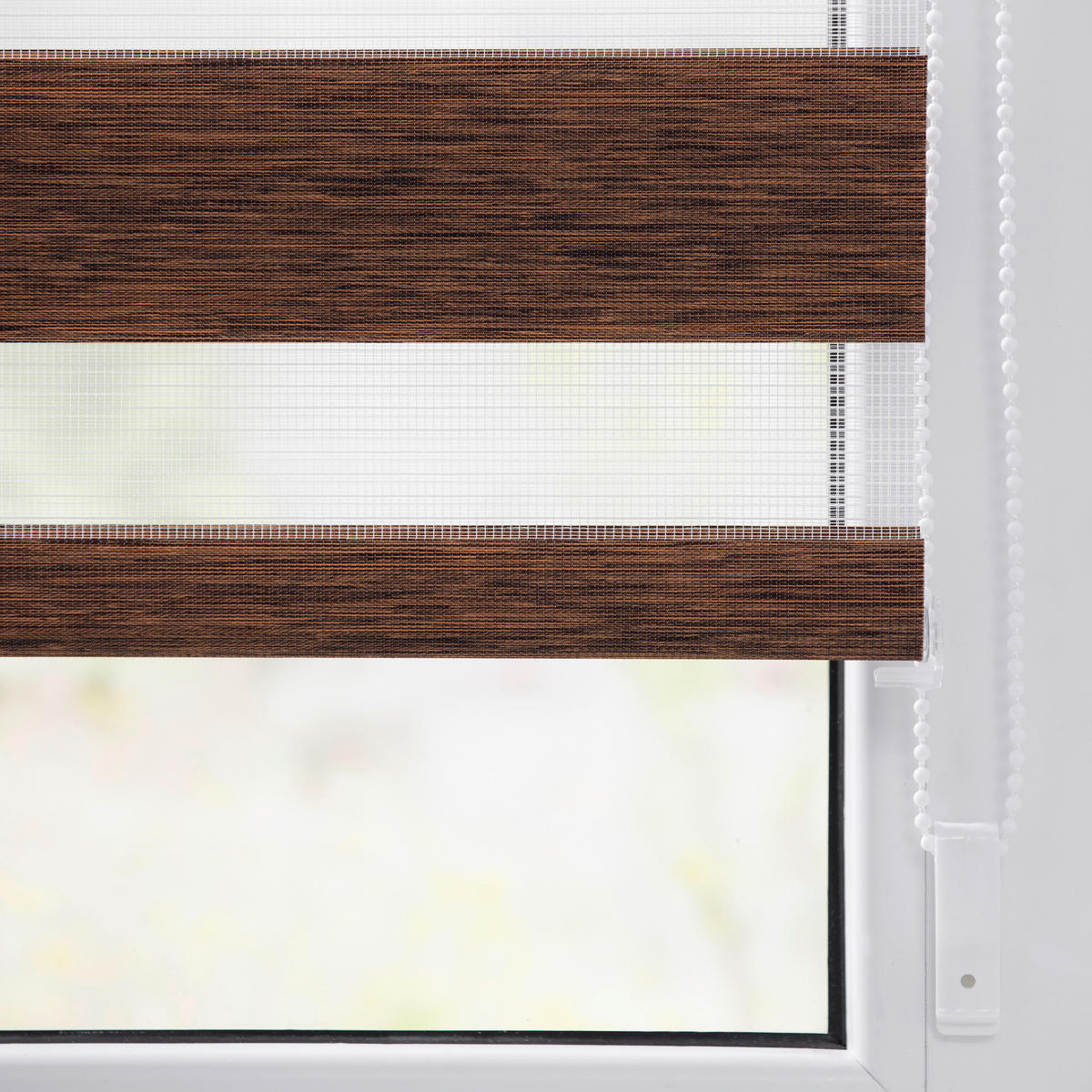 Doppelrollo Duo meliert dunkelbraun B/L: ca. 45x150 cm Duo meliert - dunkelbraun (45,00/150,00cm) - LICHTBLICK