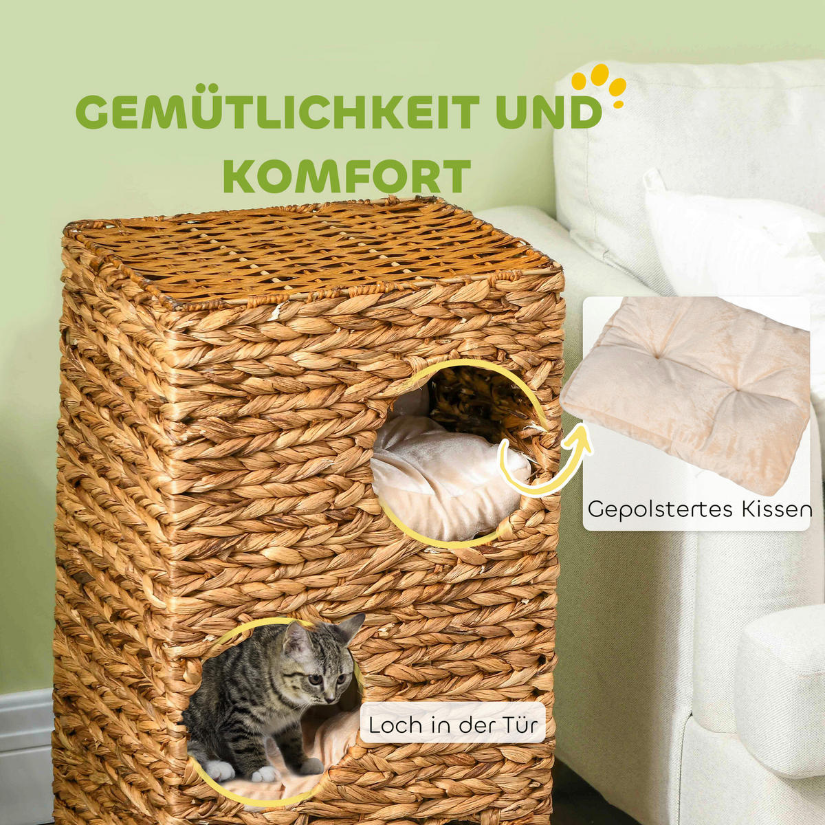 PawHut Kratztonne braun Stahl B/H/L: ca. 31x76x40 cm Kratztonne - braun (40,00/31,00/76,00cm) - PawHut