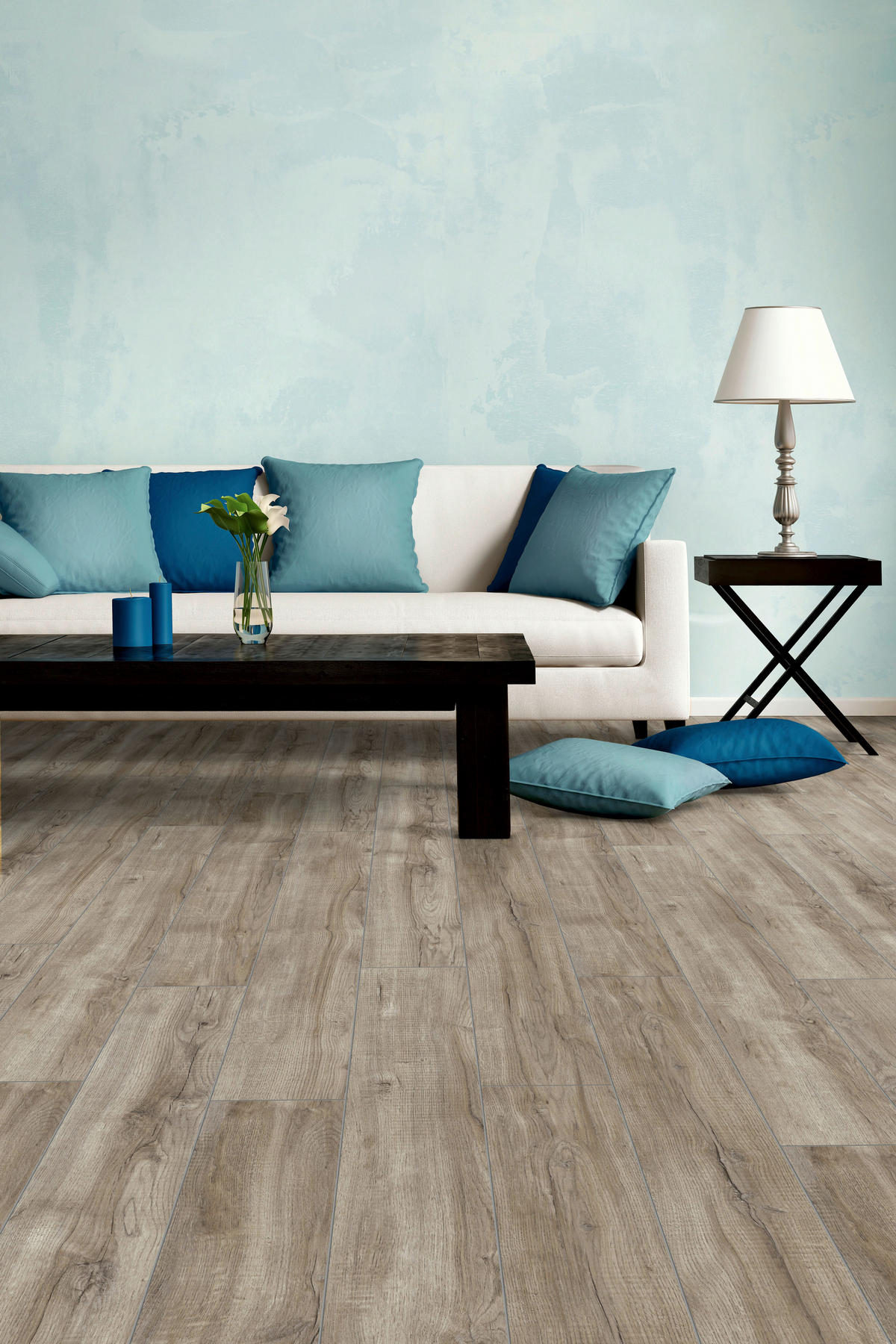 Kronotex Laminatboden Aqua Amazone ca.1,3 m² im Paket  B/L: ca. 15,7x138 cm pro Paket Aqua Amazone ca.1,3 m² im Paket - silber (15,70/138,00cm) - Kronotex