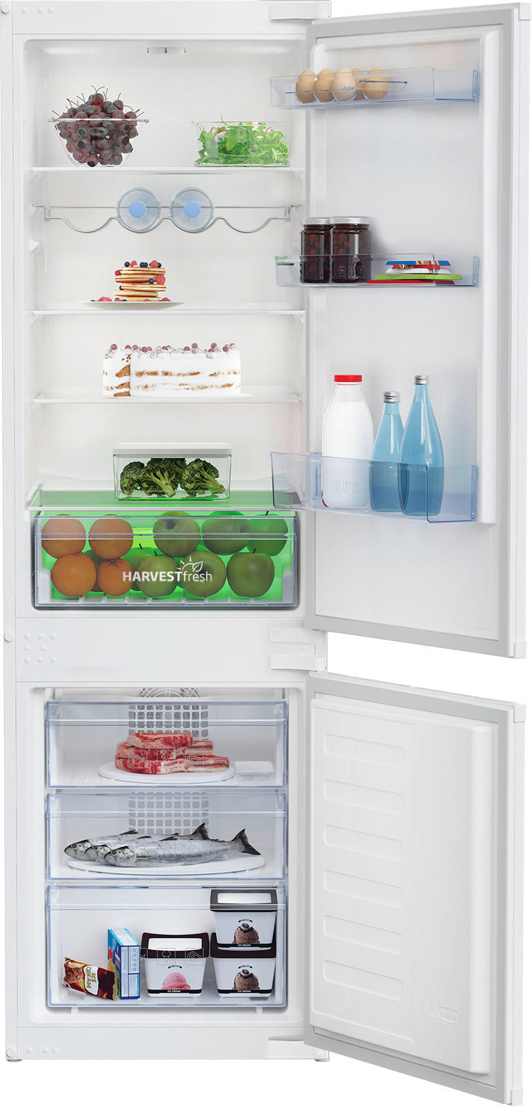beko Einbaukühl-/Gefrierkombination BCHA275K4SN weiß B/H/T: ca. 54,5x177x54,5 cm BCHA275K4SN - weiß (54,50/177,00/54,50cm) - beko