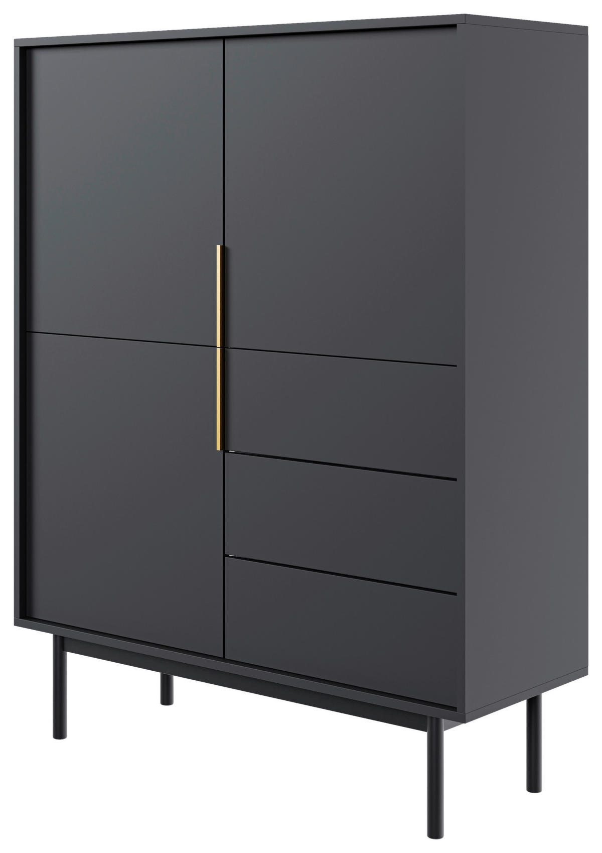 Highboard VIVA schwarz B/H/T: ca. 104x139,5x39 cm VIVA - schwarz (104,00/139,50/39,00cm) - WIPMEB