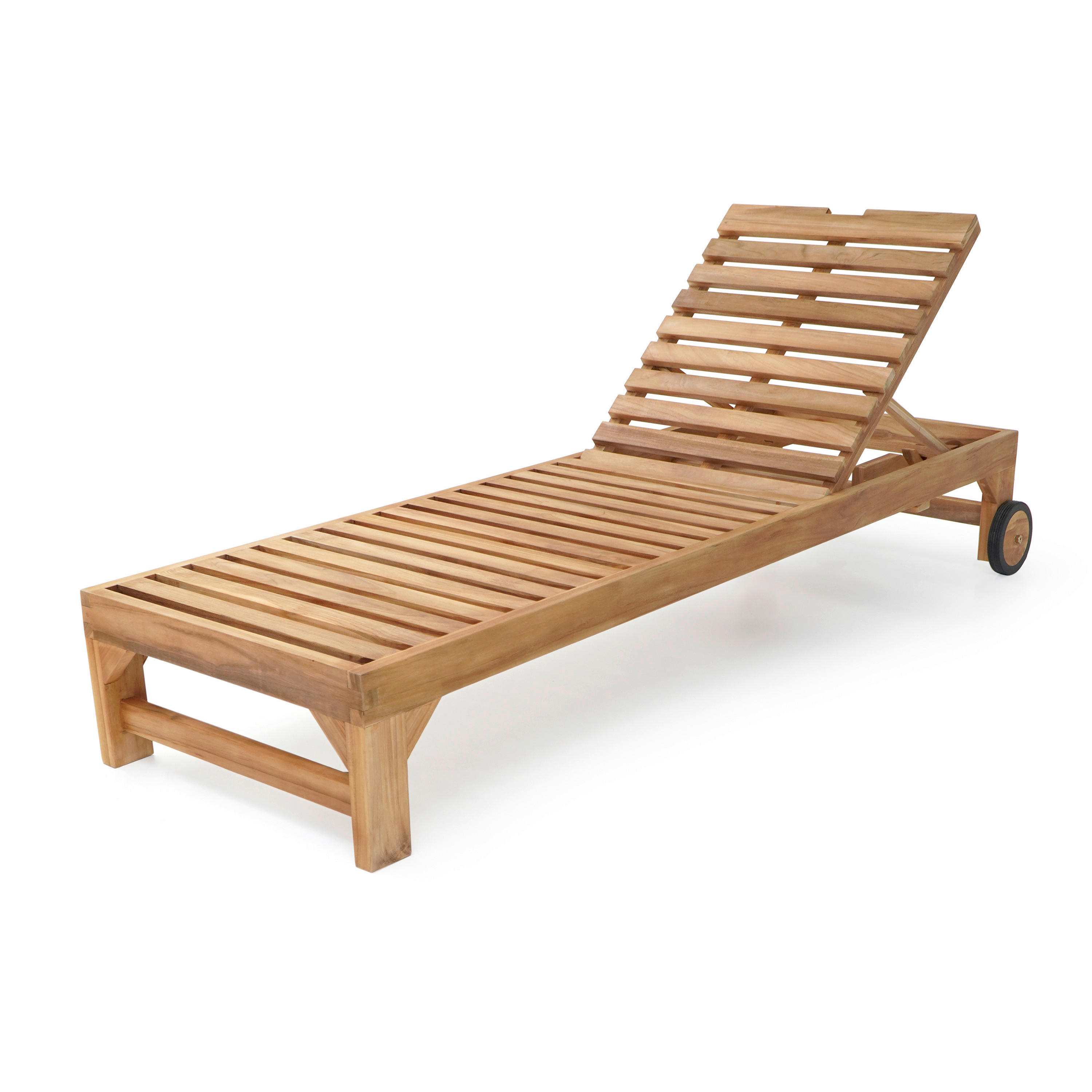 AXI Outdoor Living Gartenliege Rama braun Teakholz B/H/L: ca. 65x30x200 cm Rama - braun/beige (200,00/65,00/30,00cm) - AXI Outdoor Living