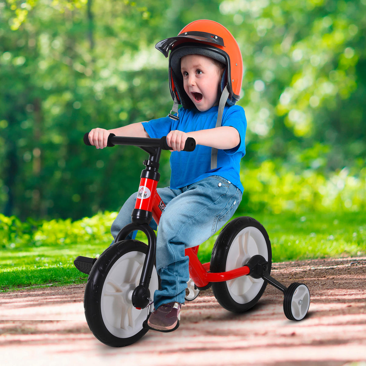 HOMCOM Kinderrad rot B/H/L: ca. 36x54x85 cm Kinderfahrrad_2in1 - rot (85,00/36,00/54,00cm) - HOMCOM