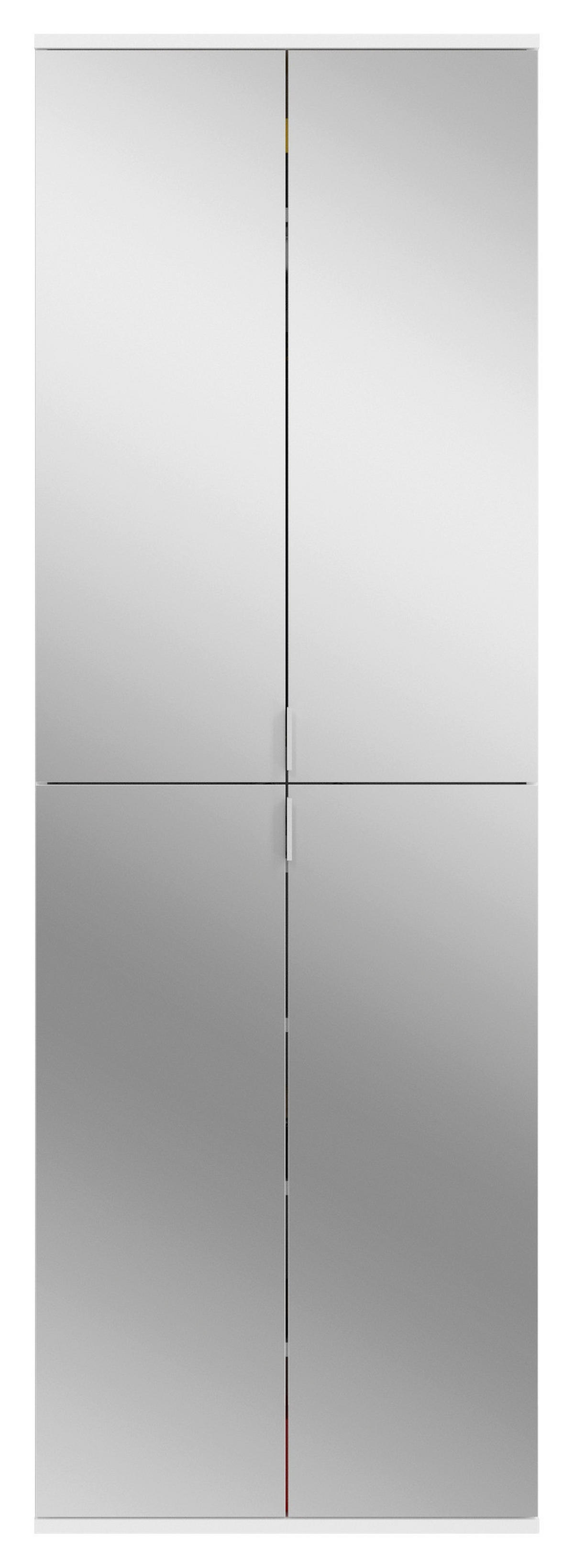 Garderobe PROJEKT Eiche Artisan Nachbildung weiß Hochglanz Spiegel B/H/T: ca. 213x193x34 cm PROJEKT - Eiche/weiß (213,00/193,00/34,00cm) - xonox.home