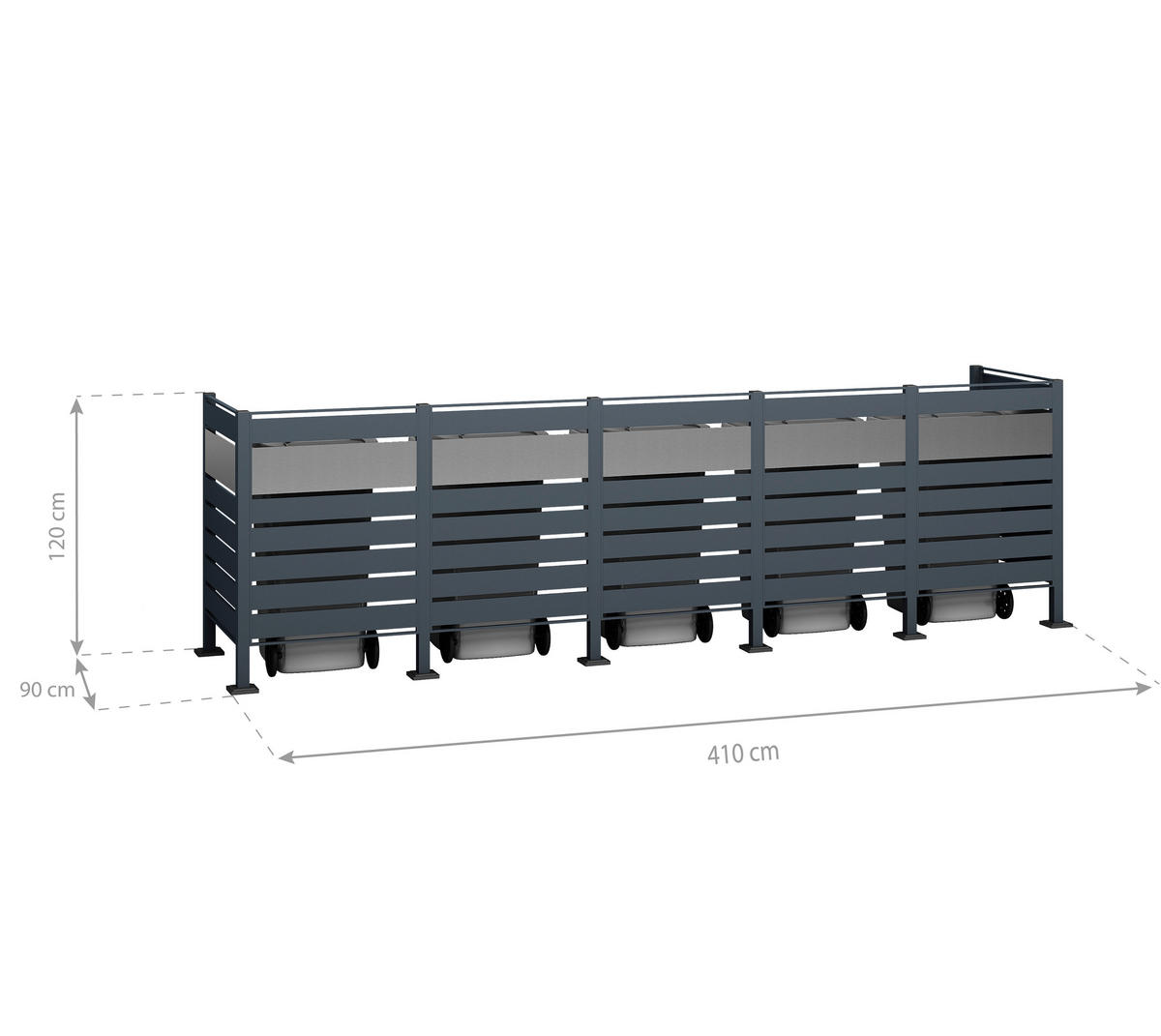 Westmann MülltonnenverkleidungBox Planum Box Planum - anthrazit/silber (90,00/410,00/120,00cm) - Westmann