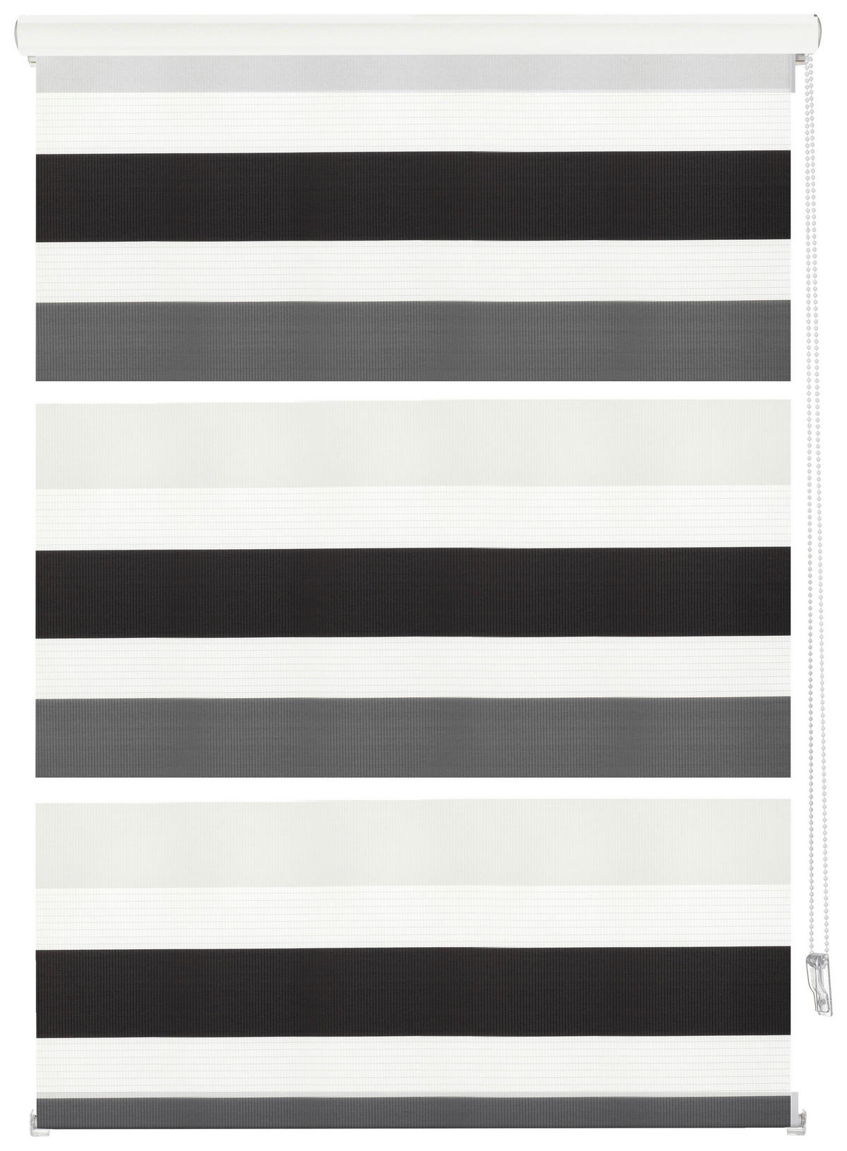 Doppelrollo mit Blende weiß B/L: ca. 90x160 cm Doppelrollo_farbig - weiß/schwarz (90,00/160,00cm) - Boviva