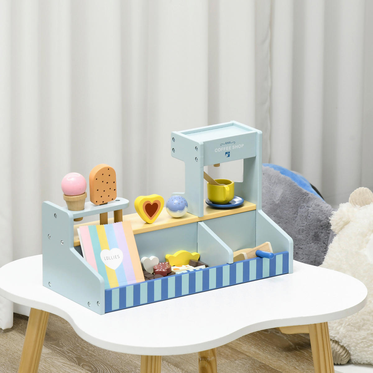 AIYAPLAY Spiel-Eisdiele B/H/L: ca. 20x24,5x42 cm Spiel-Eisdiele - hellblau (42,00/20,00/24,50cm) - AIYAPLAY