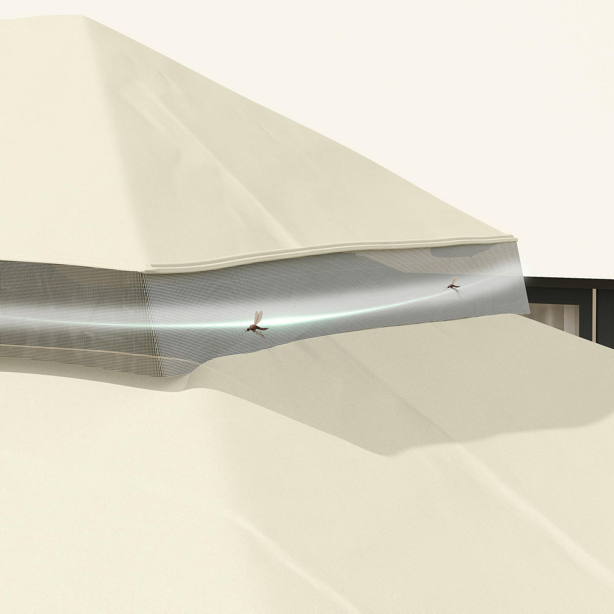 Outsunny Ersatzdach cremeweiß Stoff B/H/L: ca. 300x1x400 cm Pavillon Ersatzdach - cremeweiß (400,00/300,00/1,00cm) - Outsunny