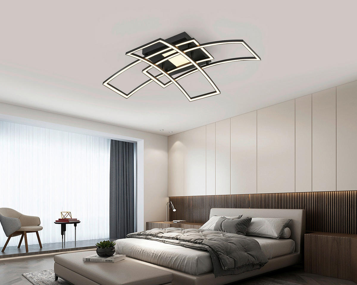 Nolo LED-Deckenleuchte schwarz Metall B/H/L: ca. 59x15x82 cm LED-Deckenleuchte_Curve - schwarz (82,00/59,00/15,00cm) - Nolo