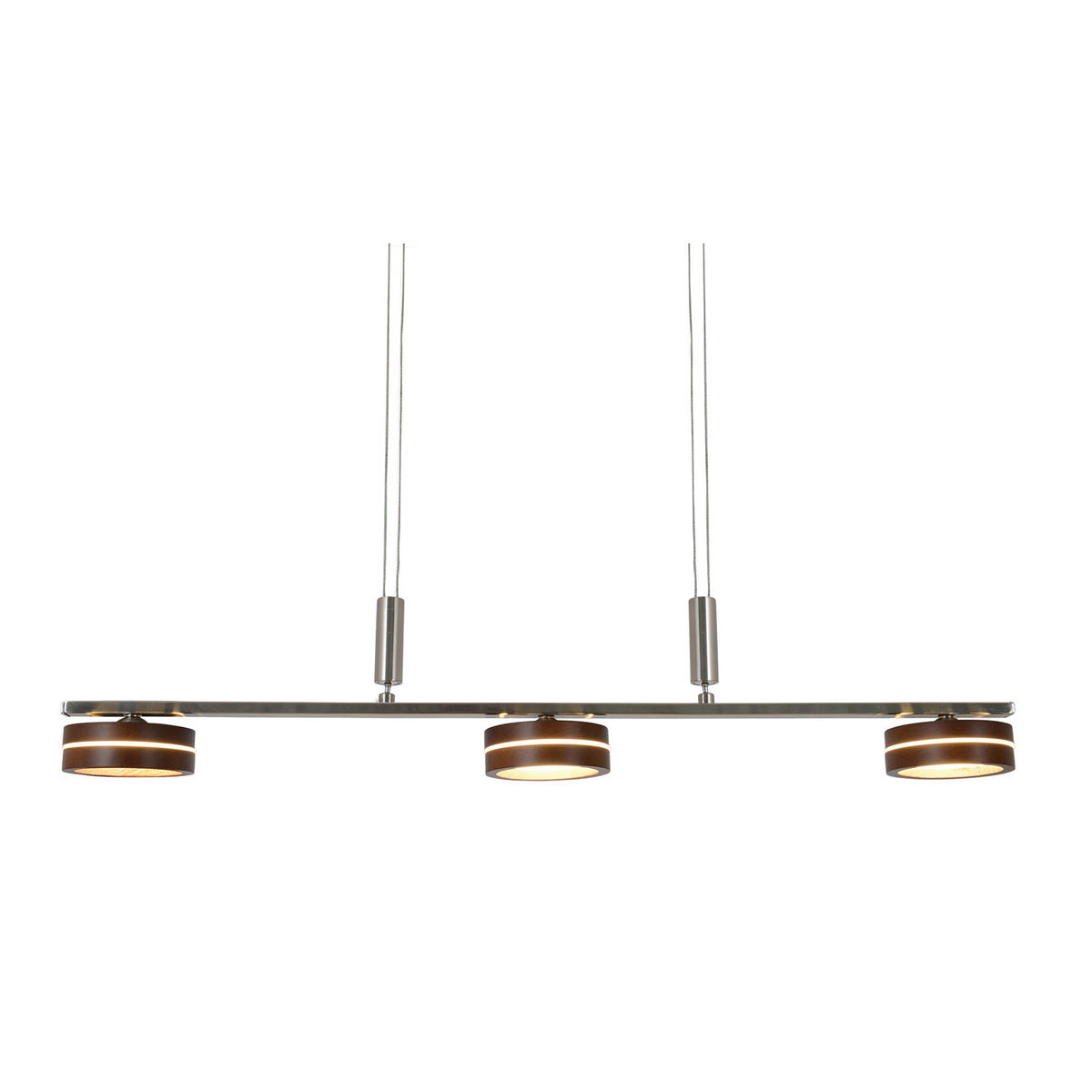 Näve Leuchten Pendelleuchte 6091614 braun Metall Holz B/H/T: ca. 10x80x75 cm null 3 Brennstellen Triberg - braun (10,00/80,00/75,00cm) - Näve Leuchten