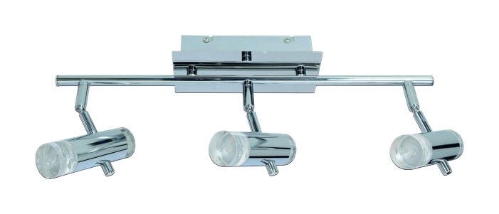 Näve Leuchten LED Deckenleuchte NV1236042 Chrom Metall Kunststoff B/H/T: ca. 9x17x46 cm 3 Brennstellen Garda - Chrom (9,00/17,00/46,00cm) - Näve Leuchten