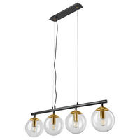 Lamkur Deckenleuchte gold Glas Stahl B/H/L: ca. 12x150x96 cm E14 4 Brennstellen ELOISE - gold (96,00/12,00/150,00cm) - Lamkur