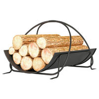 Outsunny Kaminholzregal schwarz B/H/L: ca. 38x33x51 cm Kaminholzregal - schwarz (51,00/38,00/33,00cm) - Outsunny