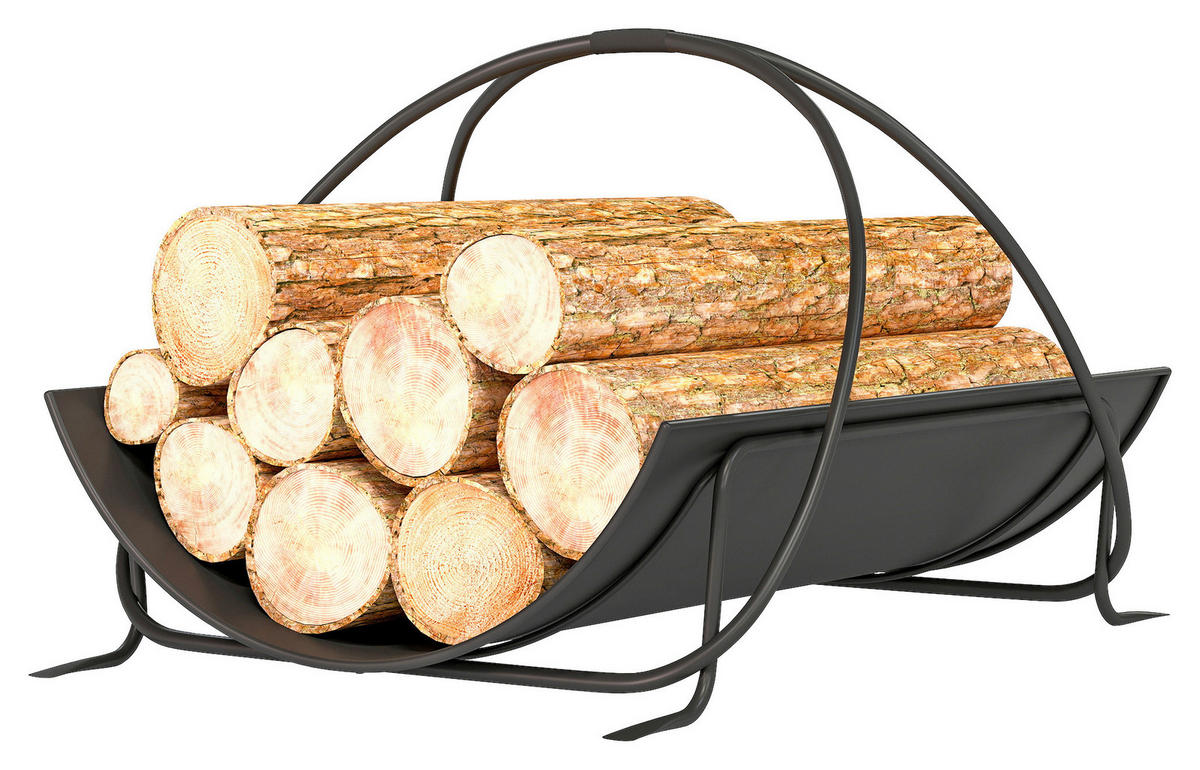 Outsunny Kaminholzregal schwarz B/H/L: ca. 38x33x51 cm Kaminholzregal - schwarz (51,00/38,00/33,00cm) - Outsunny