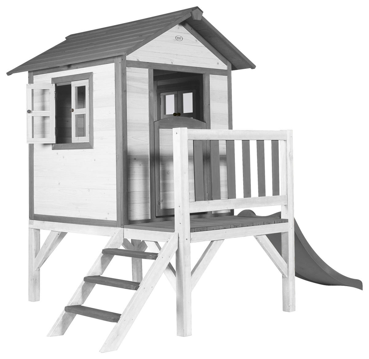 AXI Spielhaus Lodge XL grau B/H/L: ca. 240x189x167 cm Lodge XL - weiß/grau (167,00/240,00/189,00cm) - AXI