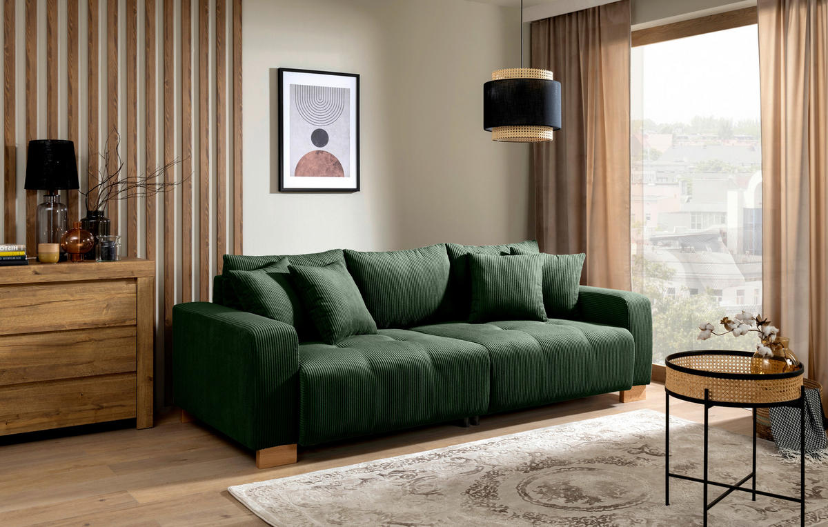 Big Sofa Alpha New grün Microfaser B/H/T: ca. 244x85x112 cm Alpha New - buche/grün (244,00/85,00/112,00cm)