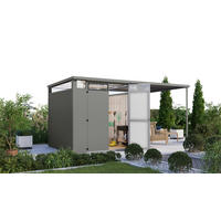 Karibu Gartenhaus Nessa 2 grau B/H/L: ca. 230x215x448 cm Nessa 2 - grau (448,00/230,00/215,00cm) - Karibu