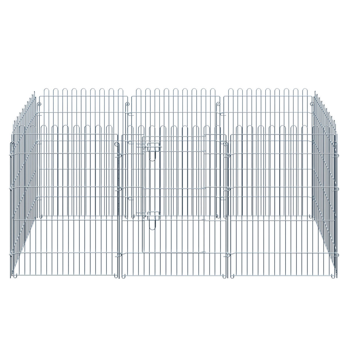 PawHut Tier-Zubehör silber Polypropylen H/L: ca. 63x91 cm Welpenauslauf - silber (91,00cm) - PawHut
