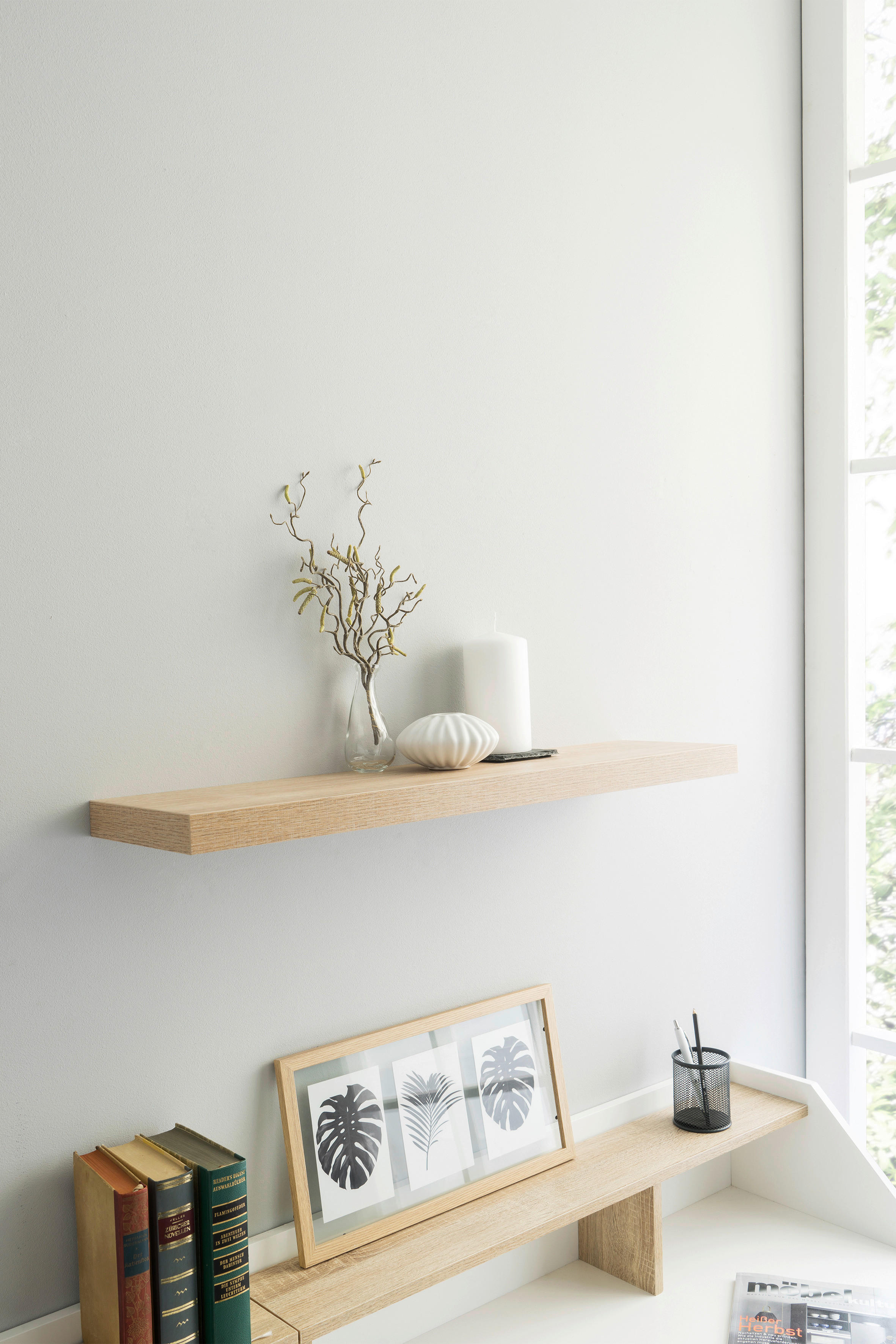 Wandboard Shelvy 80 Eiche Sonoma Nachbildung B/H/T: ca. 80x4x24 cm Shelvy 80 - Eiche (80,00/4,00/24,00cm)