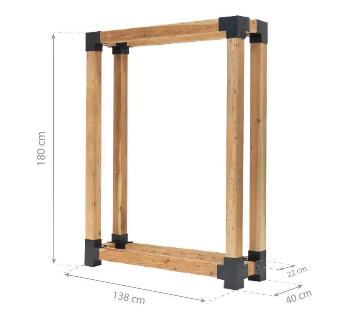 Westmann Kaminholzregal Michel natur B/H/L: ca. 40x180x138 cm Michel - natur (138,00/40,00/180,00cm) - Westmann