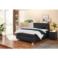 Boxspringbett  schwarz Flachgewebe Liegefläche B/L: ca. 140x200 cm Finja_H3_Boxspringbett - weiß/schwarz (149,00/106,00/213,00cm)