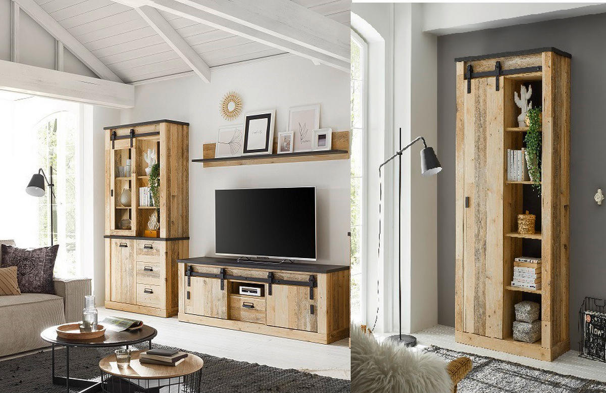 Stauraumelement Sherwood B/H/T: ca. 92x200x37 cm Sherwood - Eiche/anthrazit (92,00/200,00/37,00cm)