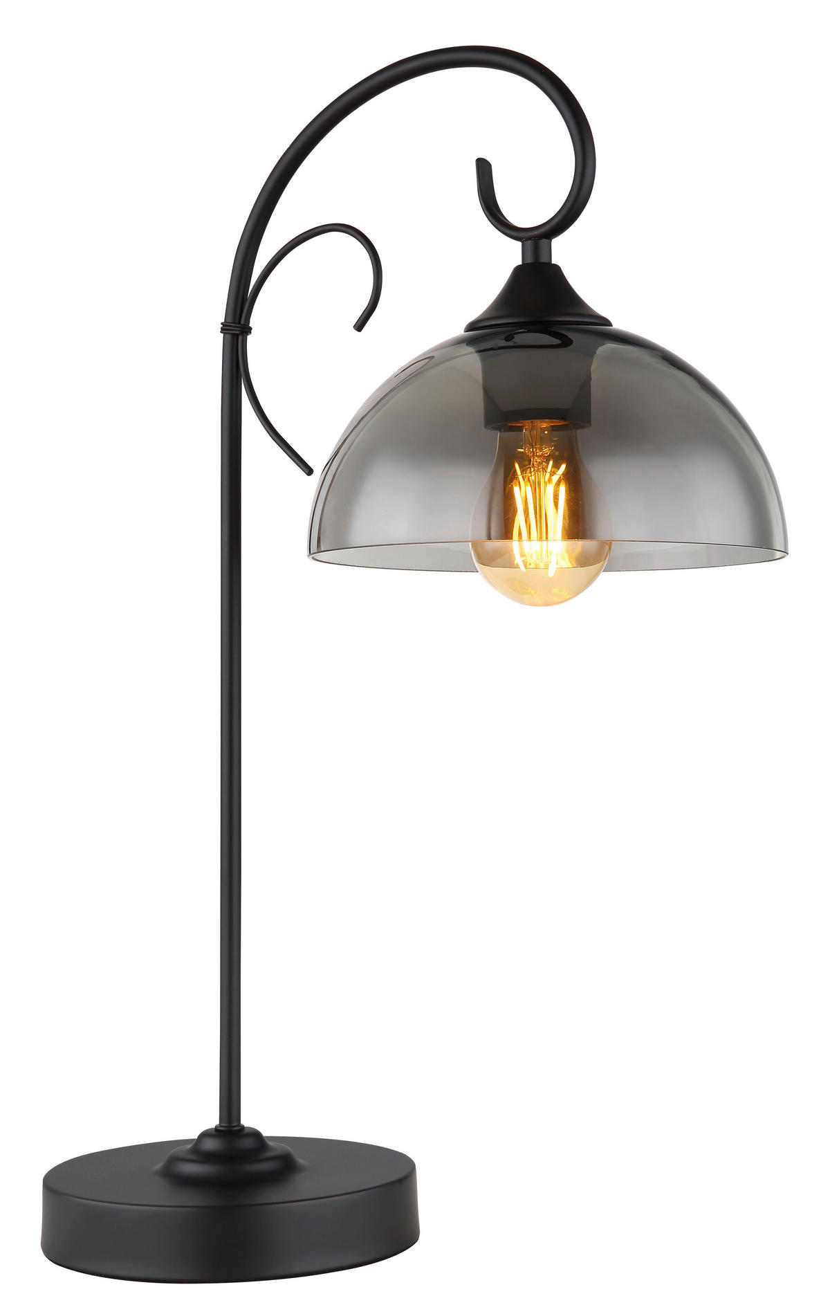 GLOBO Tischleuchte schwarz Metall B/H/T: ca. 20x52x33,5 cm E27 1 Brennstellen COTTAGE - schwarz (20,00/52,00/33,50cm) - GLOBO