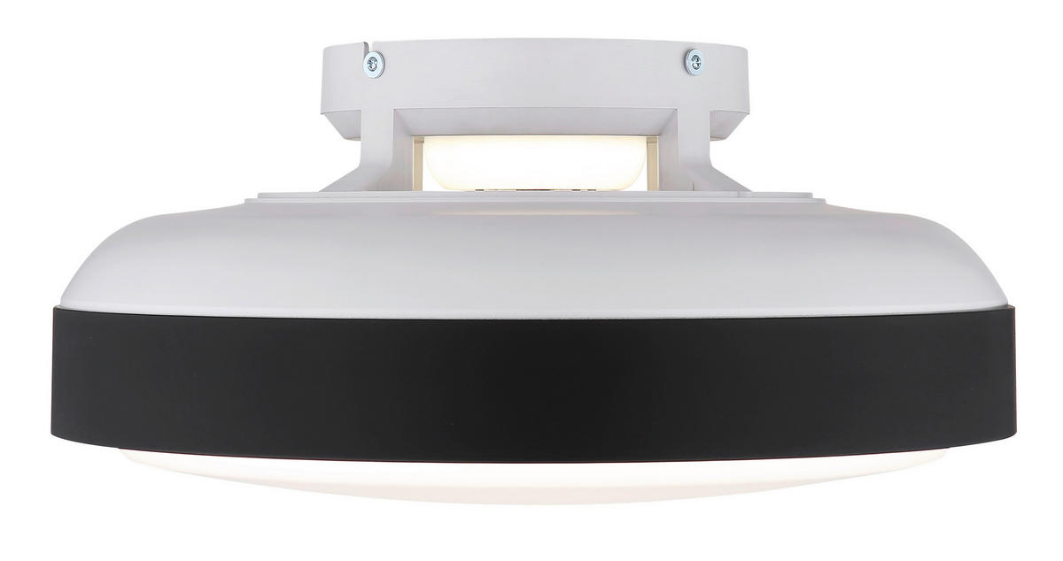 GLOBO LED-Deckenventilator mattschwarz weiß Opal Kunststoff Acryl H/D: ca. 20x45 cm 1 Brennstellen CARNEY - weiß/Opal (45,00/20,00cm) - GLOBO