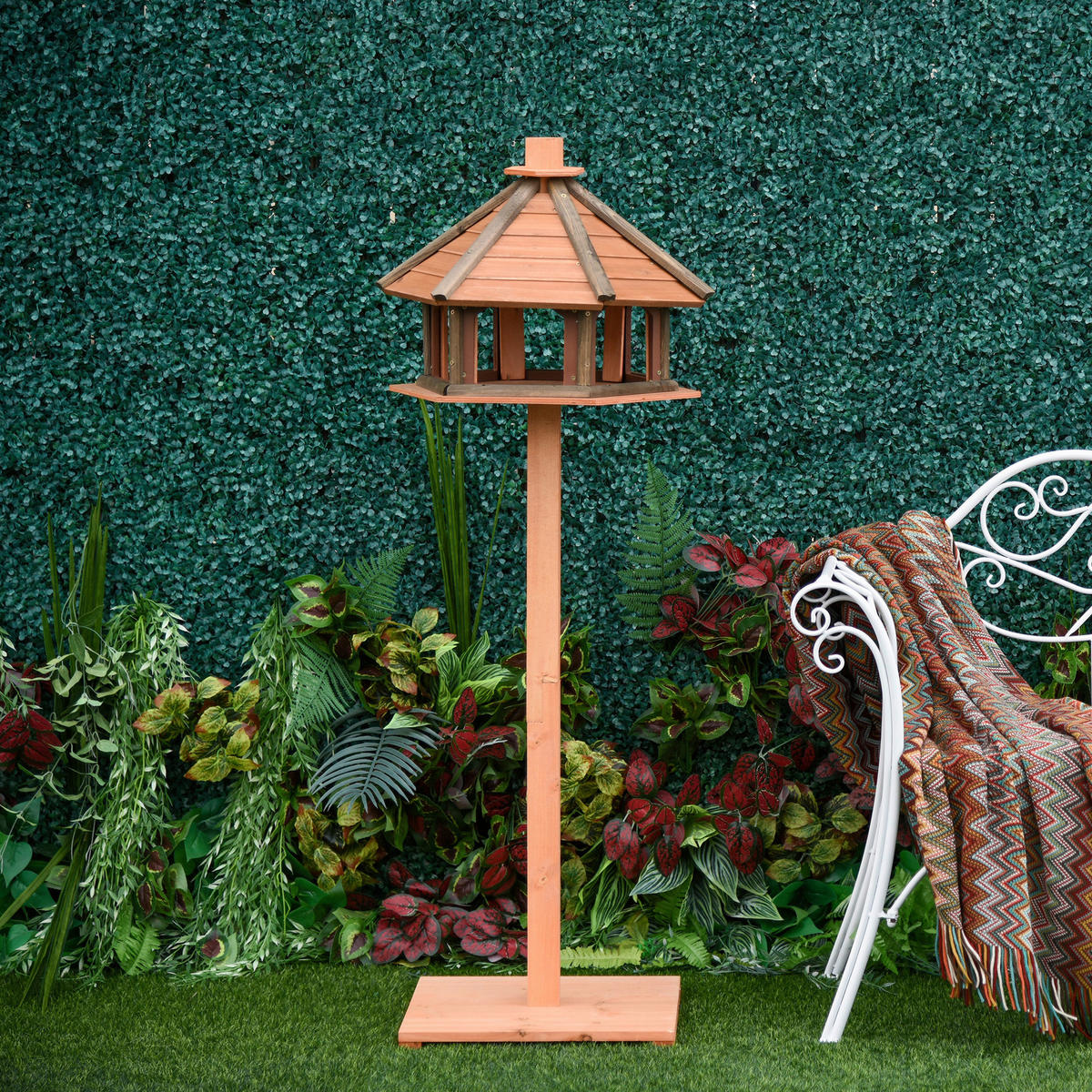 PawHut Vogelhaus natur Holz B/H/L: ca. 52x130x52 cm Vogelhaus - natur (52,00/52,00/130,00cm) - PawHut