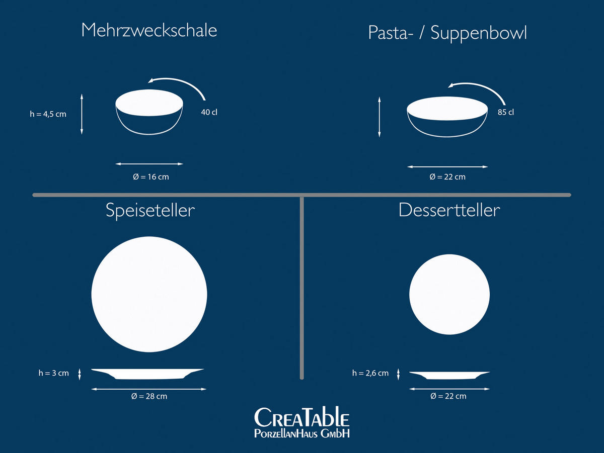 CreaTable Tafelservice Yuki grün Steinzeug 8 tlg. Yuki - blau/grün - CreaTable