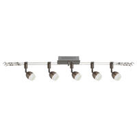 Näve Leuchten LED-Leuchten 1250942 stahlfarbig Kunststoff Metall B/H/T: ca. 6x12x50 cm 5 Brennstellen Tony - stahlfarbig (6,00/12,00/50,00cm) - Näve Leuchten