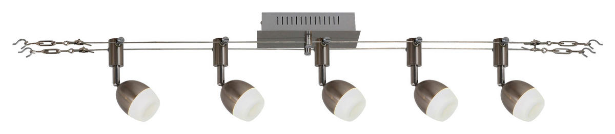 Näve Leuchten LED-Leuchten 1250942 stahlfarbig Kunststoff Metall B/H/T: ca. 6x12x50 cm 5 Brennstellen Tony - stahlfarbig (6,00/12,00/50,00cm) - Näve Leuchten