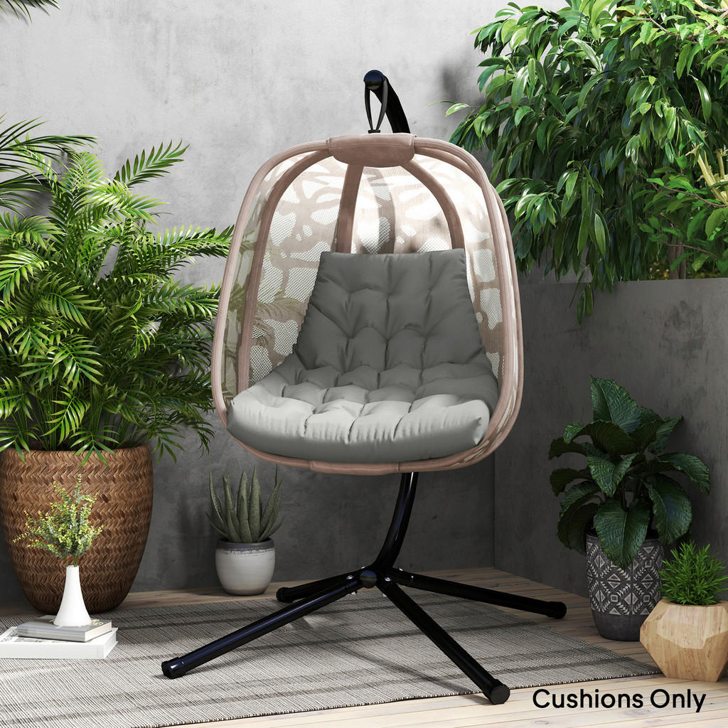 Thumbnail - Outsunny Sitzkissen grau Schaumstoff B/H/L: ca. 100x8x120 cm