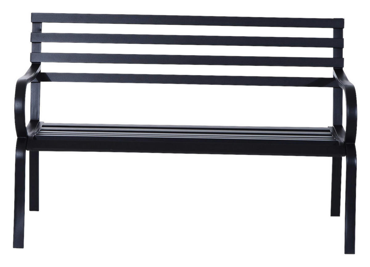 Outsunny Gartenbank schwarz Metall B/H/L: ca. 62x82x125 cm Gartenbank - schwarz (125,00/62,00/82,00cm) - Outsunny