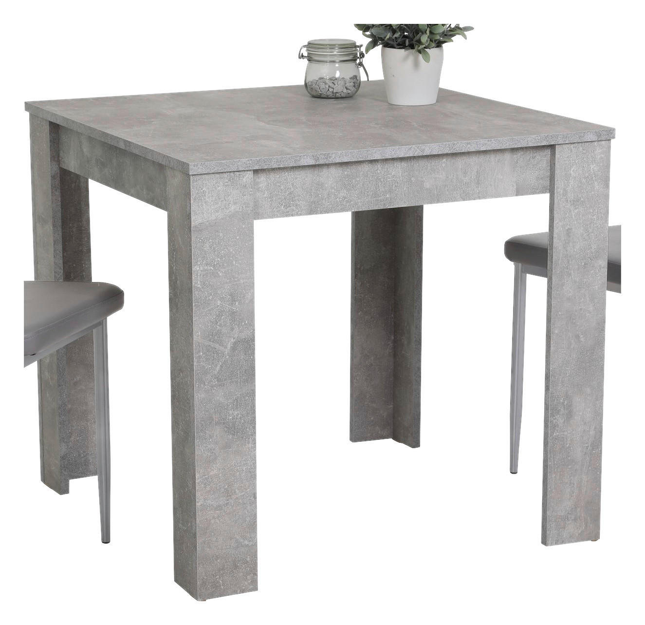 Esstisch Erika Beton Optik B/H/T: ca. 80x76x80 cm Erika - Beton (80,00/76,00/80,00cm)