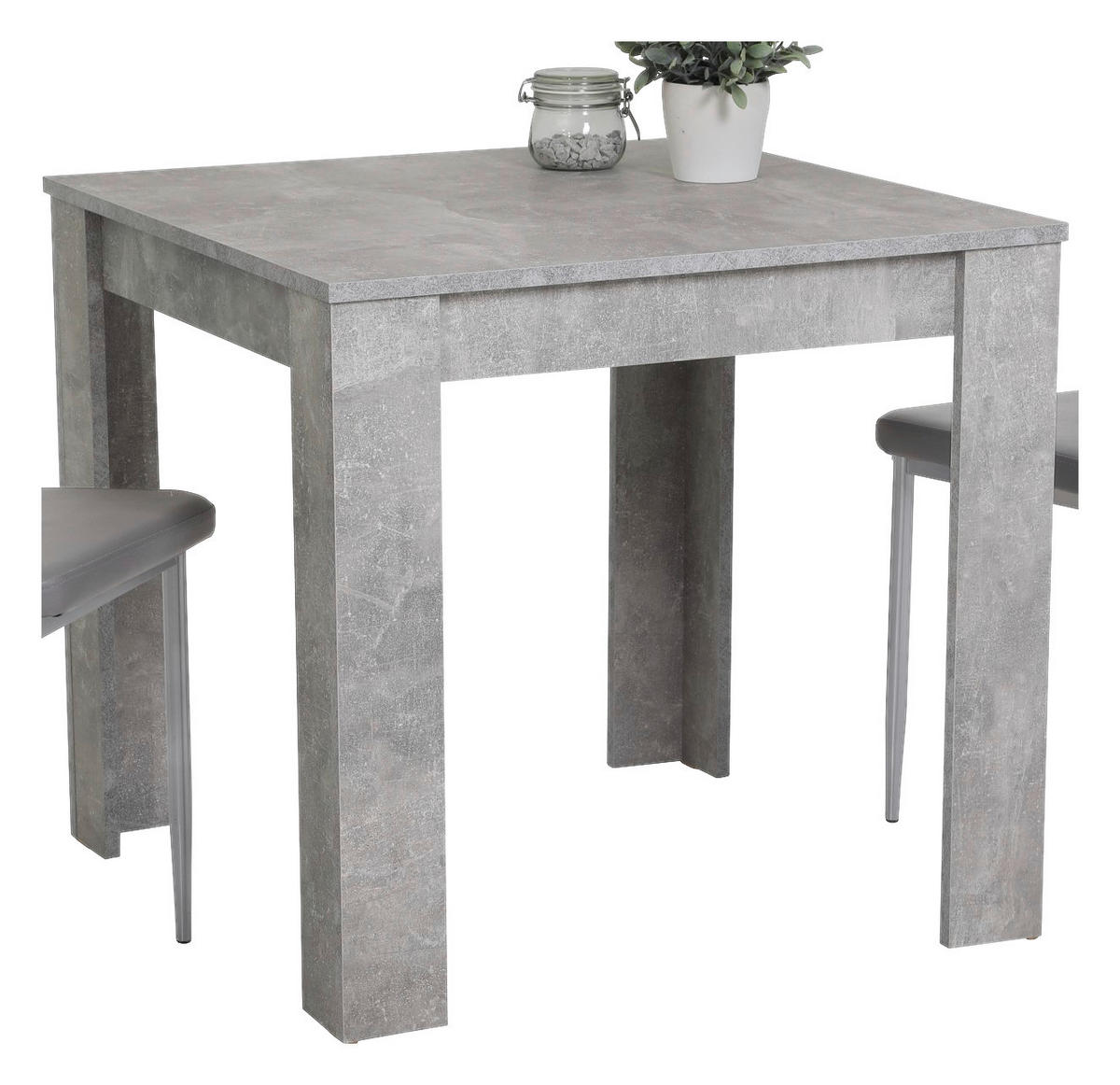Esstisch Erika Beton Optik B/H/T: ca. 80x76x80 cm Erika - Beton (80,00/76,00/80,00cm)