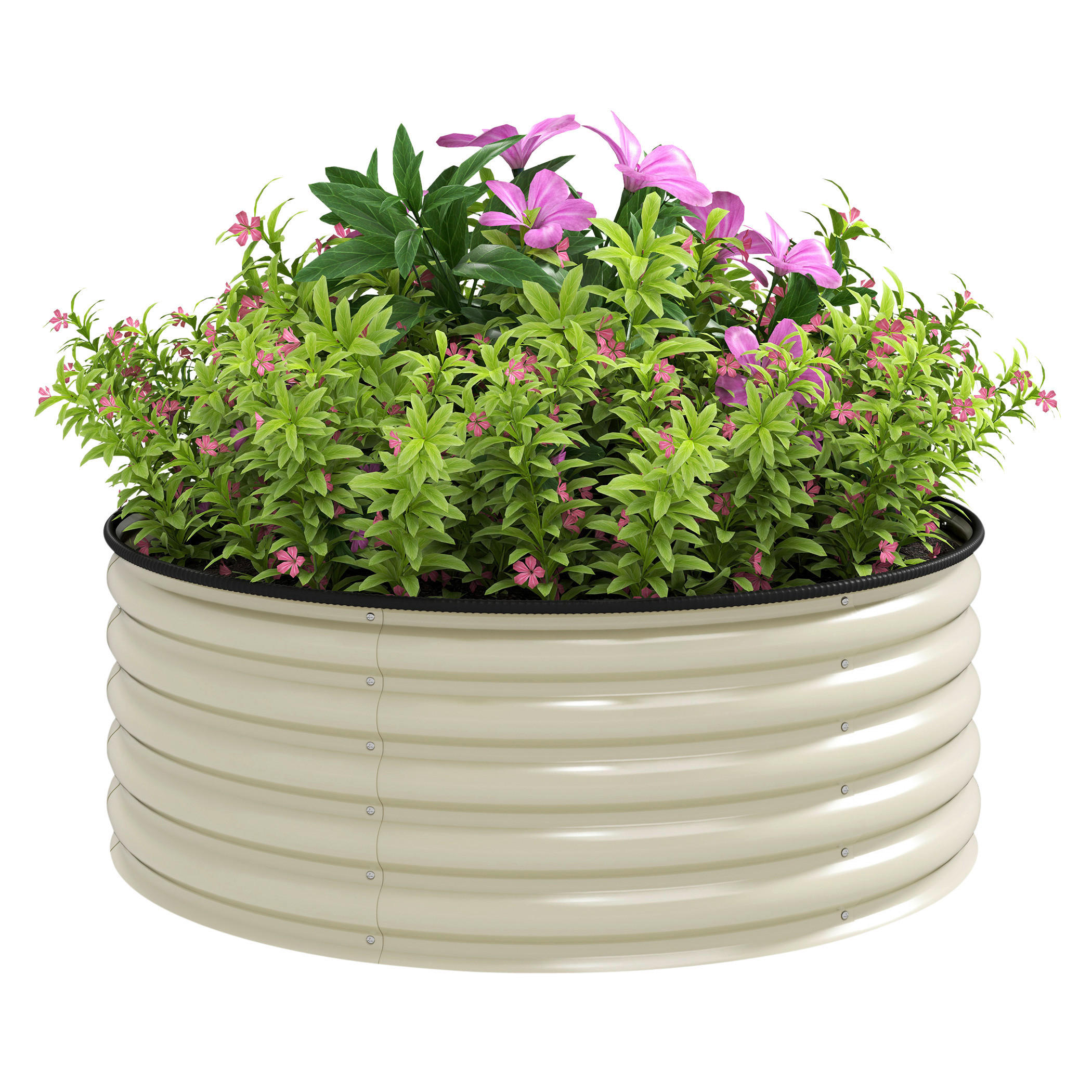 Outsunny Hochbeet cremeweiß Stahl B/H/L: ca. 120x43x120 cm Hochbeet - cremeweiß (120,00/120,00/43,00cm) - Outsunny