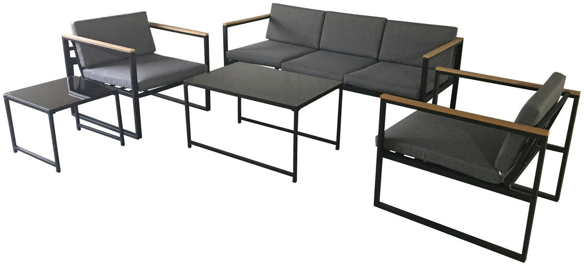 Acamp Loungeset Space anthrazit Stahl Space - anthrazit/teak - Acamp
