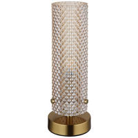 GLOBO Tischleuchte gold amber Glas Metall H/D: ca. 28,5x10 cm E14 1 Brennstellen Karolo - gold/amber (10,00/28,50cm) - GLOBO